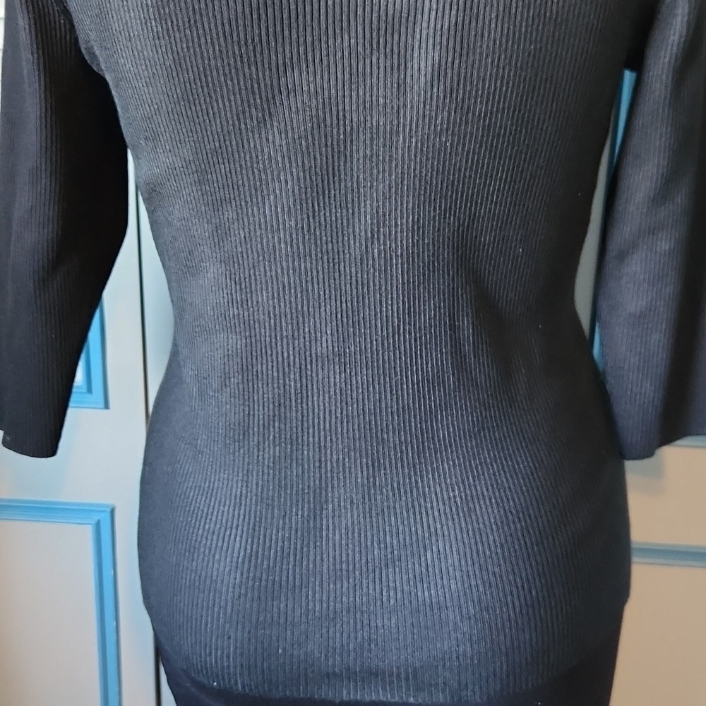 New York & Company Black Ruffled Sweater Top - Picture 11 of 12